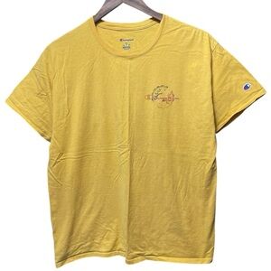 vintage 2000s Yellow champion small circle graphic short sleeve crewneck T-shirt